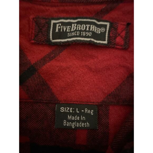 Five Brother Flannel Shirt Womens Large Red Buffalo - Picture 5 of 8